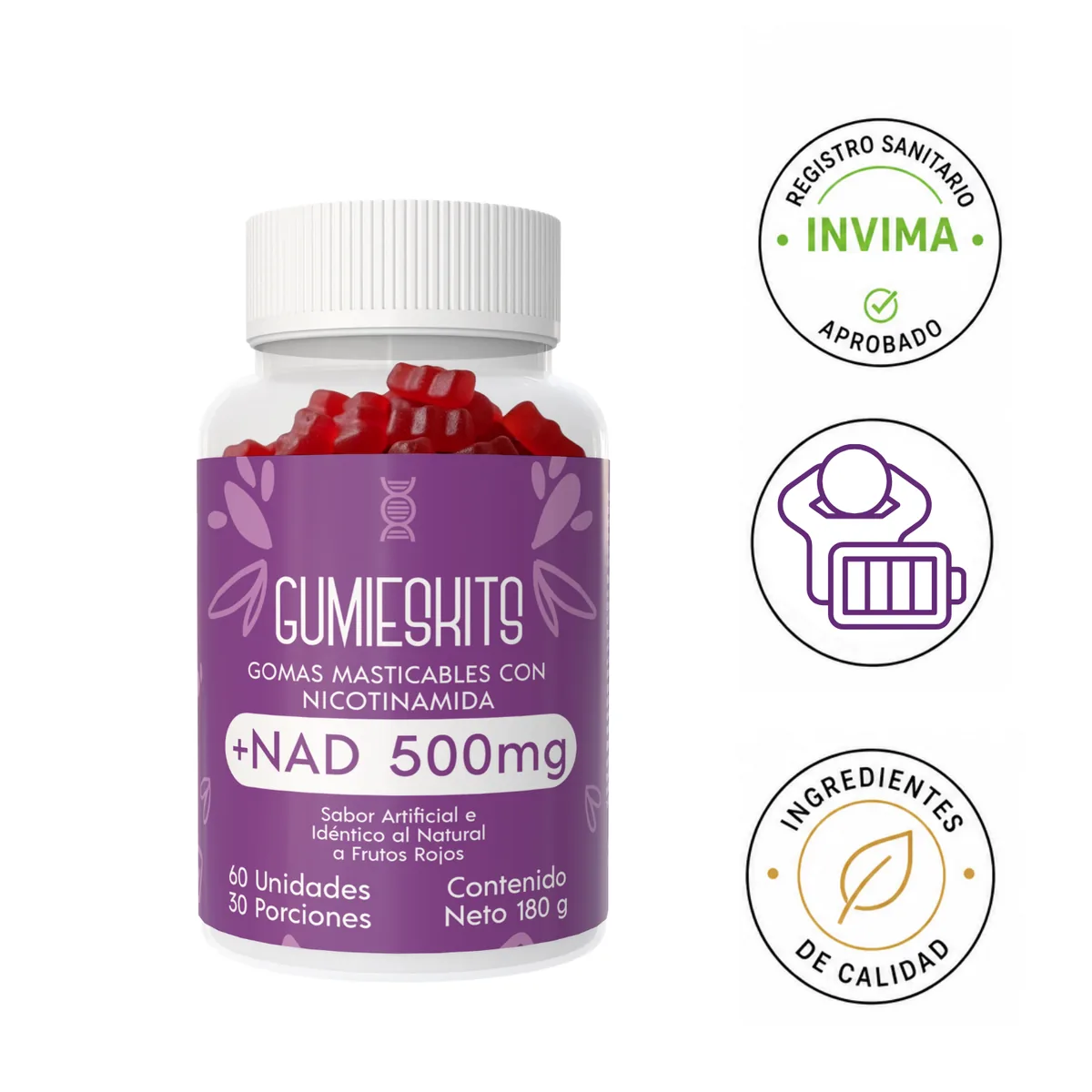 Gomitas con Nicotinamida NAD+ — Frutos rojos