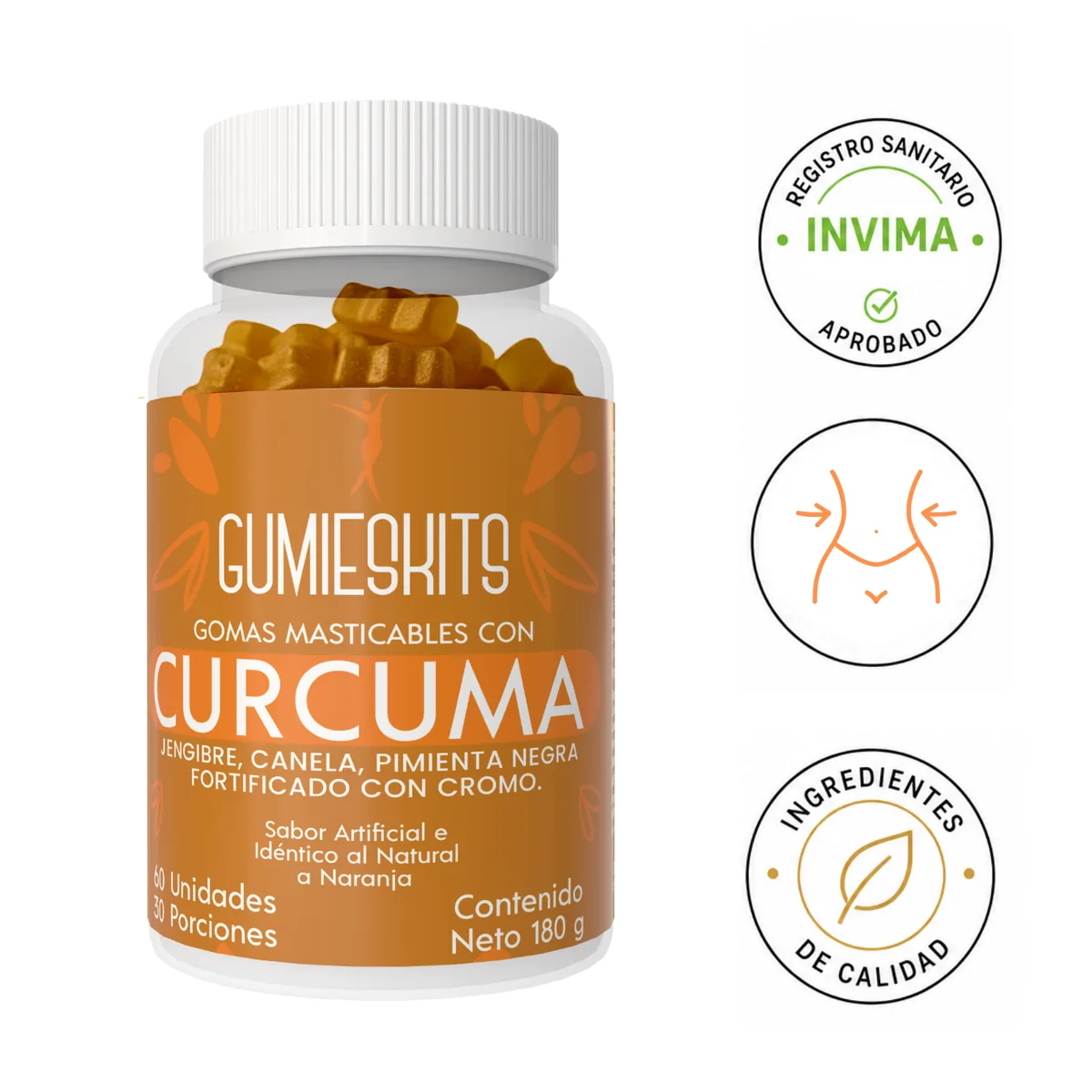 Gomitas de Cúrcuma — Naranja