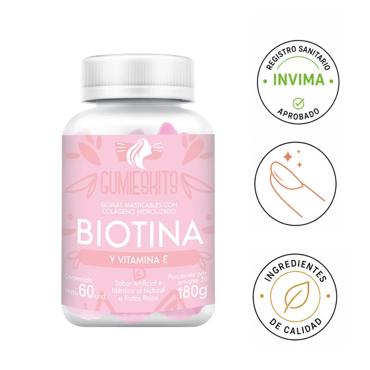 Gomitas de Biotina — Frutos rojos
