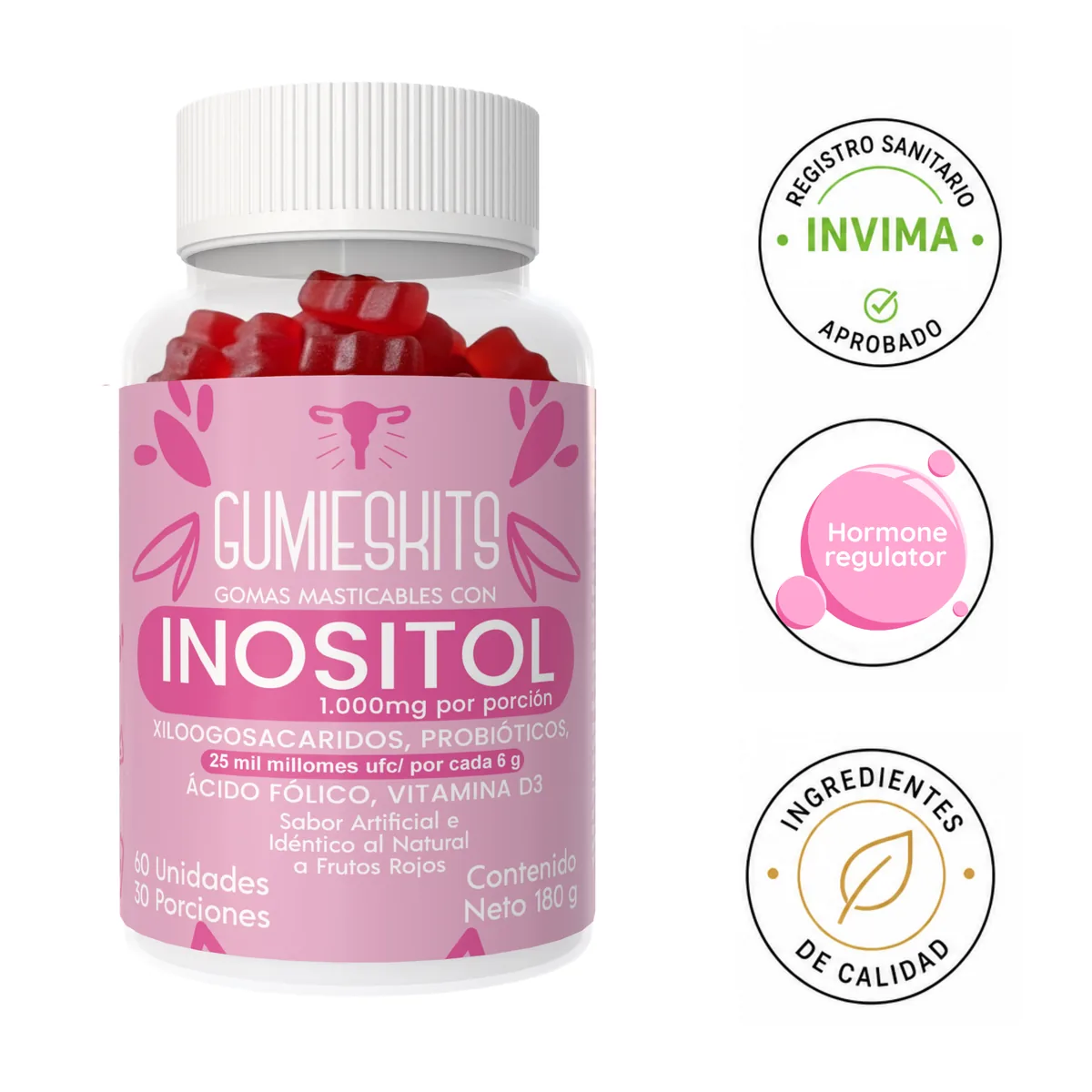 Gomitas de Inositol — Frutos rojos