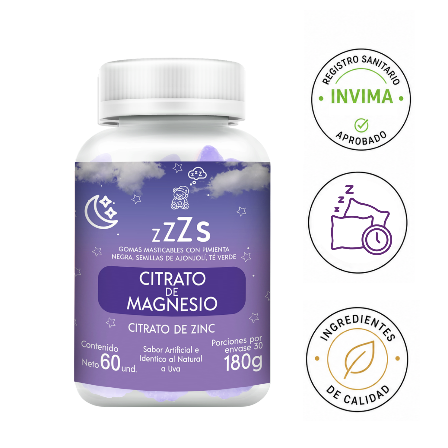 Gomitas Citrato de Magnesio — Uva