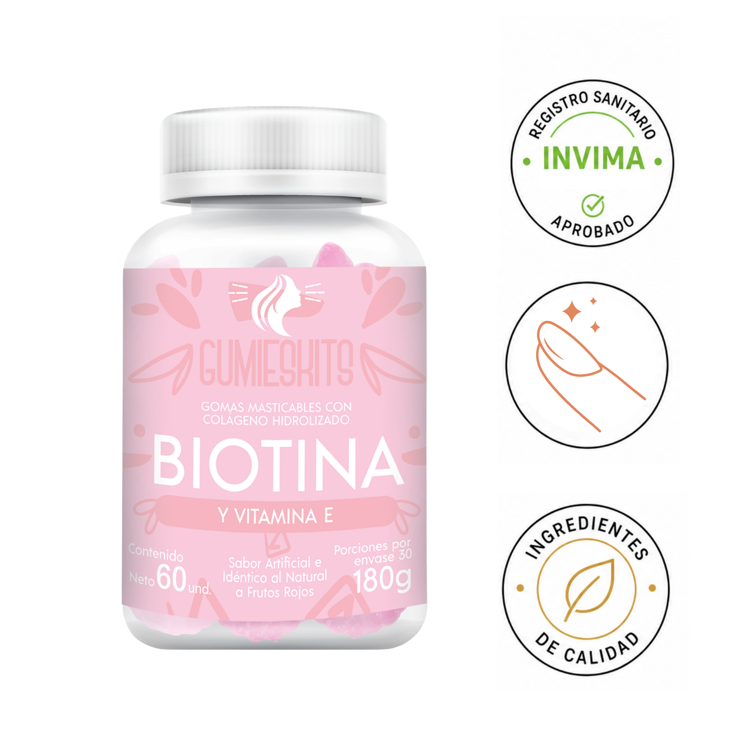 Gomitas de Biotina — Frutos rojos