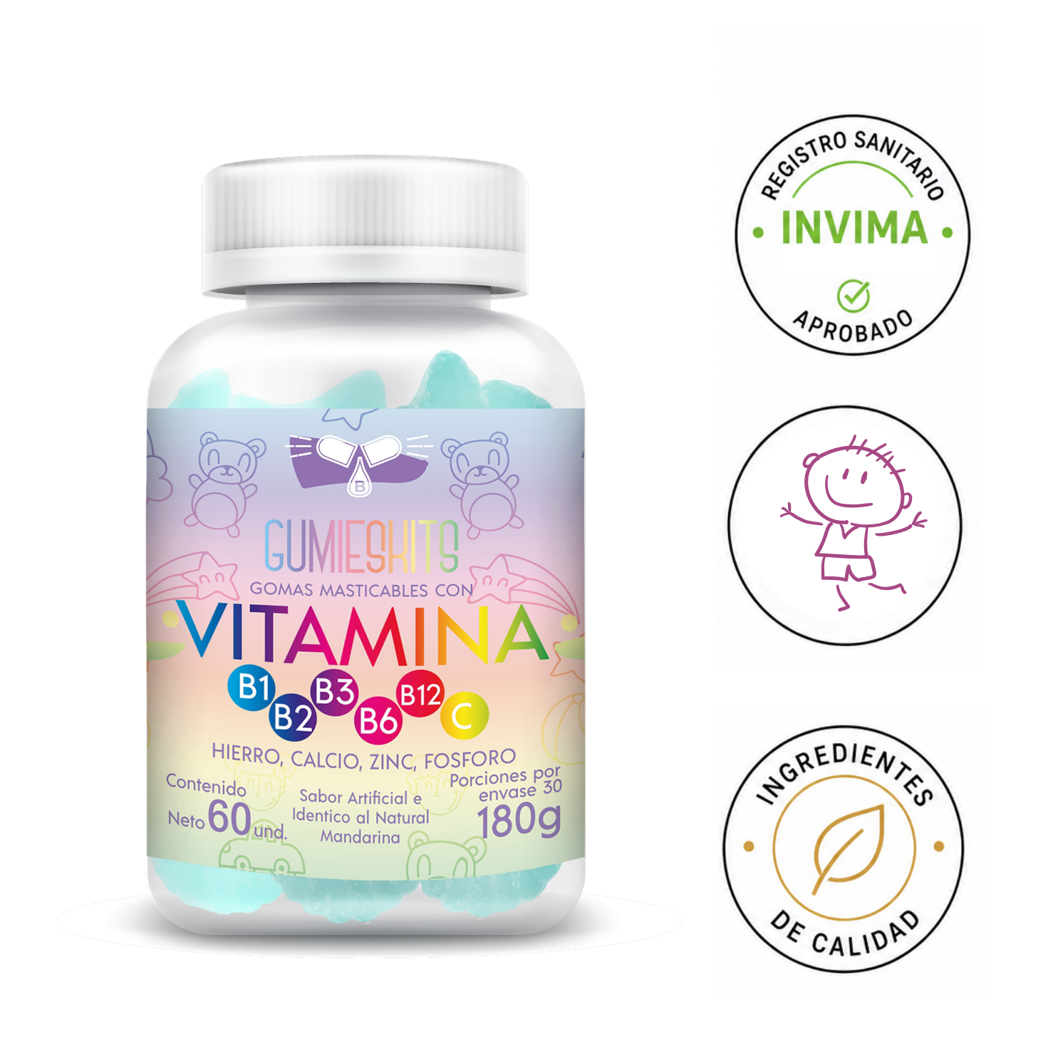 Gomitas Multivitamínicas para Niños — Mandarina